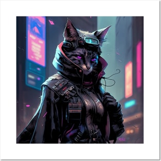 Cyberpunk Cat 2 Posters and Art